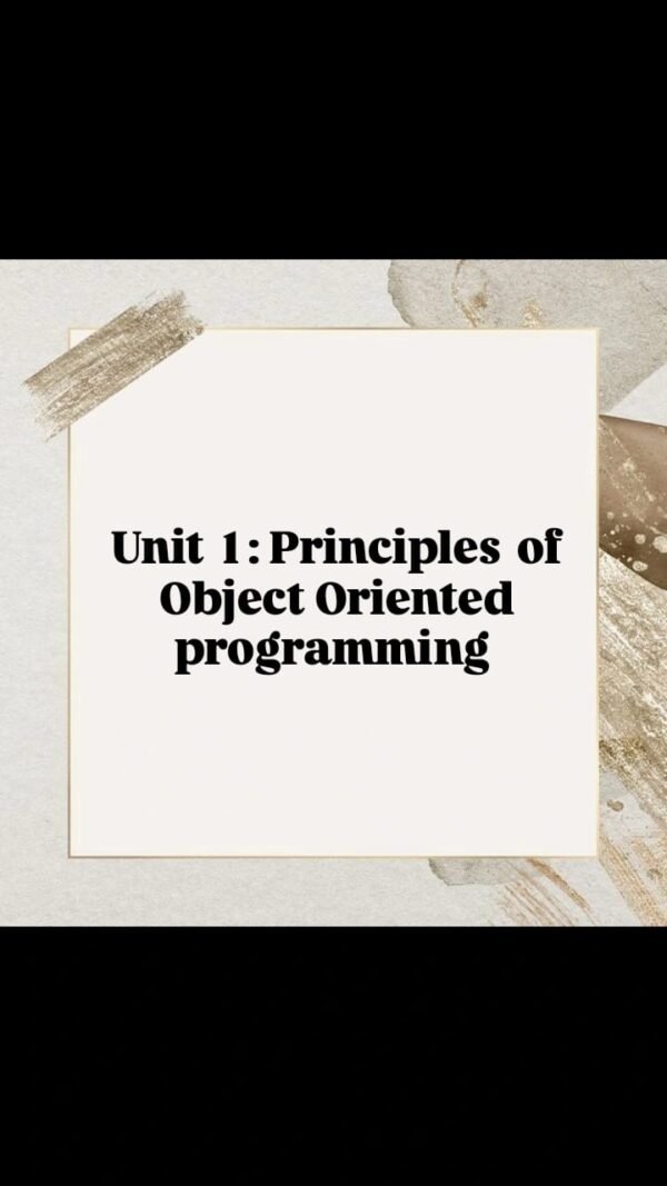 Easy Notes Of Object oriented programming unit-1 @Computer Diploma