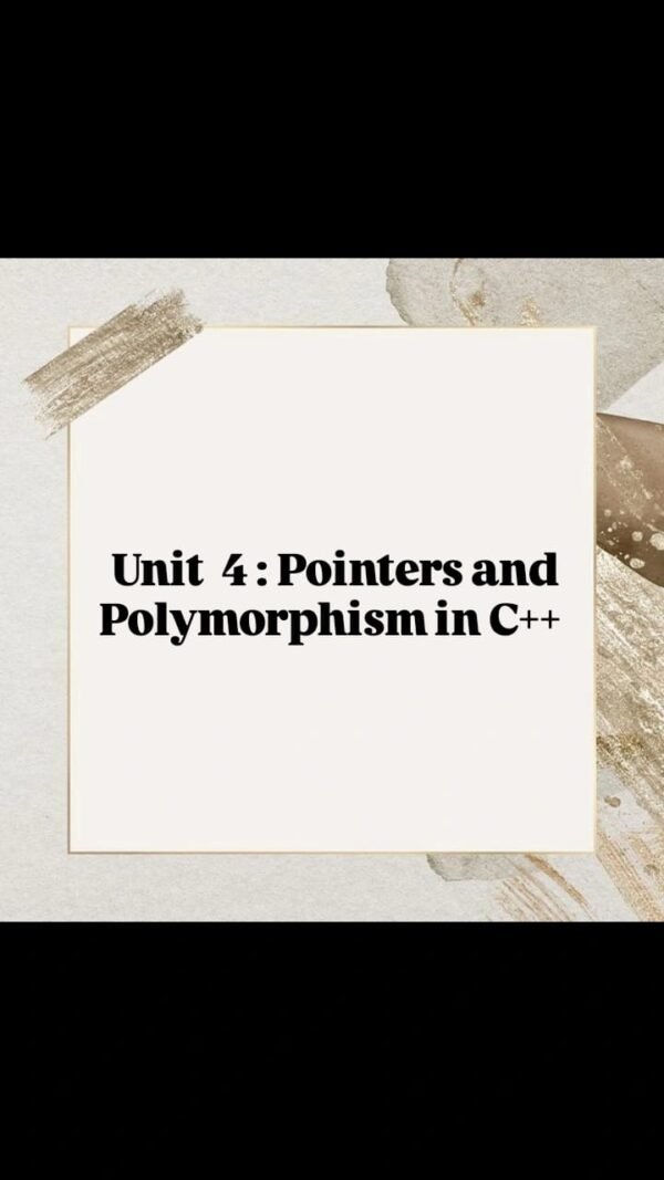 Easy Notes Of Object oriented programming unit-4 @Computer Diploma