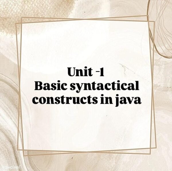 Easy Notes Of Java programming unit-1 @Computer Diploma