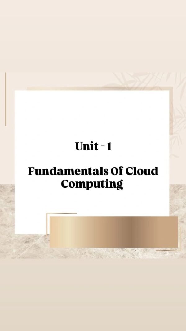 Easy Notes of Cloud Computing unit-1 @Computer Diploma